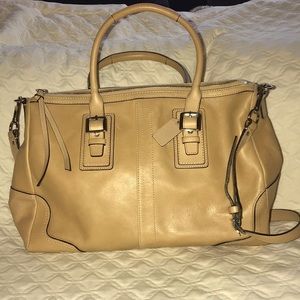 Tan Coach purse